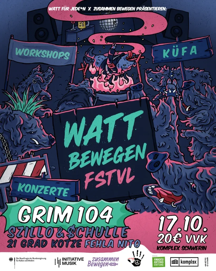 Veranstaltungsplakat: Watt bewegen – Landesweites Treffen und FSTVL